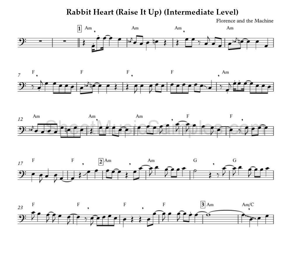 Rabbit Heart (Raise It Up) (Intermediate Level)