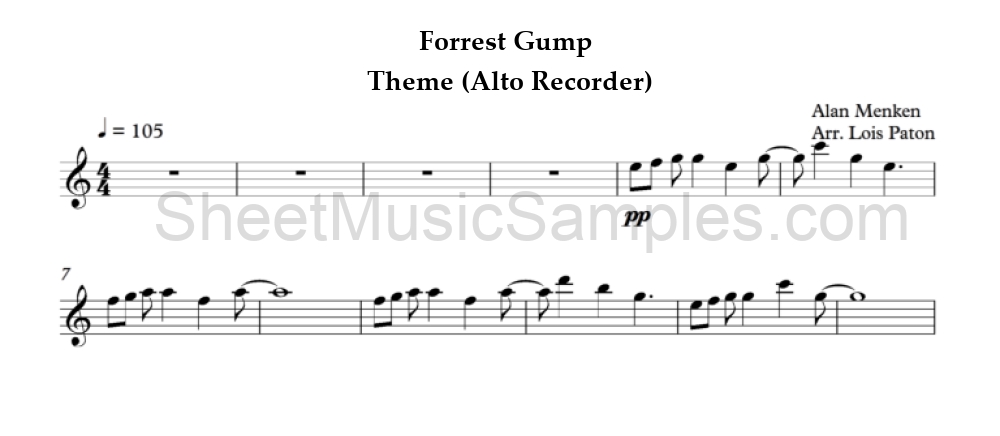 Forrest Gump - Theme (Alto Recorder)