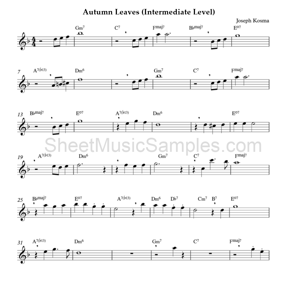 Autumn Leaves (Intermediate Level)