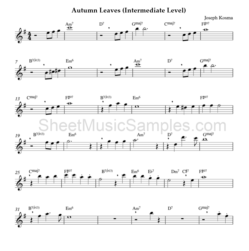 Autumn Leaves (Intermediate Level)