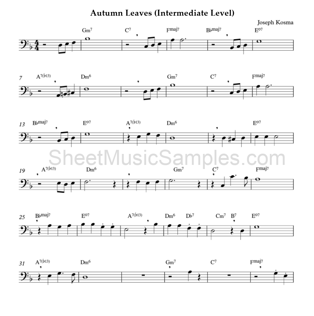 Autumn Leaves (Intermediate Level)