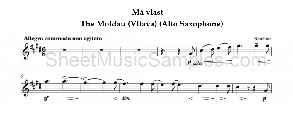 Má vlast - The Moldau (Vltava) (Alto Saxophone)