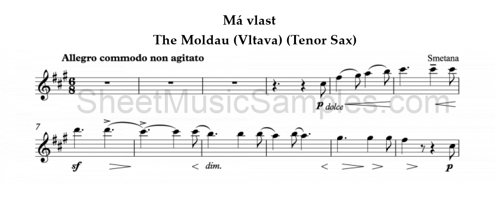 Má vlast - The Moldau (Vltava) (Tenor Sax)