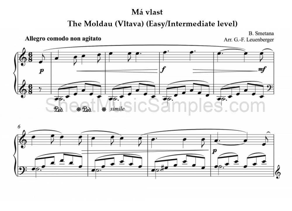 Má vlast - The Moldau (Vltava) (Easy/Intermediate level)