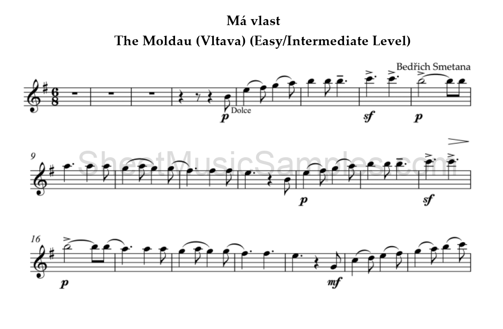 Má vlast - The Moldau (Vltava) (Easy/Intermediate Level)