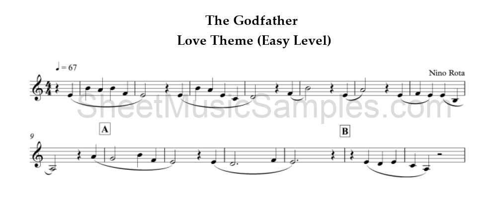 The Godfather - Love Theme (Easy Level)