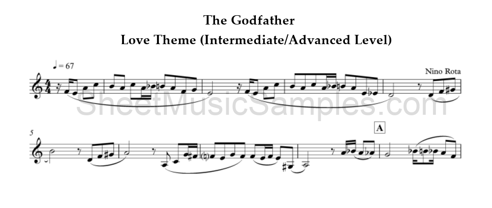 The Godfather - Love Theme (Intermediate/Advanced Level)