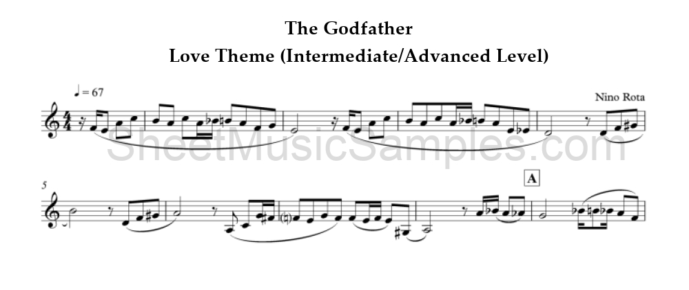 The Godfather - Love Theme (Intermediate/Advanced Level)