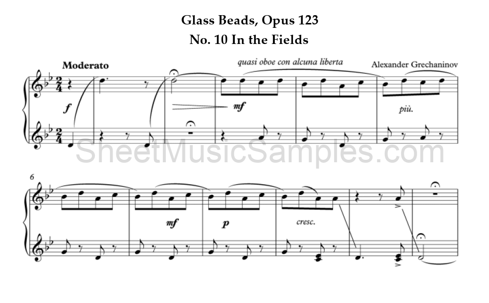 Glass Beads, Opus 123 - No. 10 In the Fields