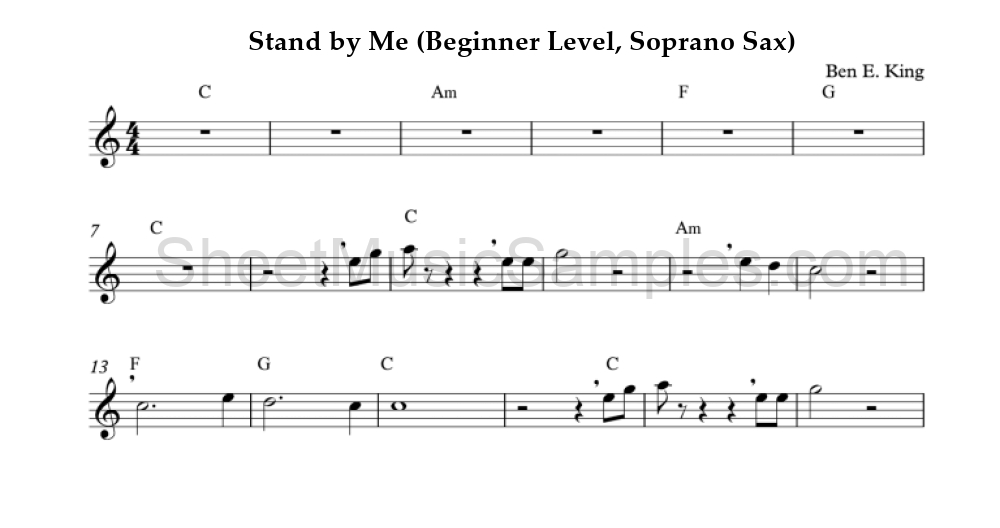 Stand by Me (Beginner Level, Soprano Sax)