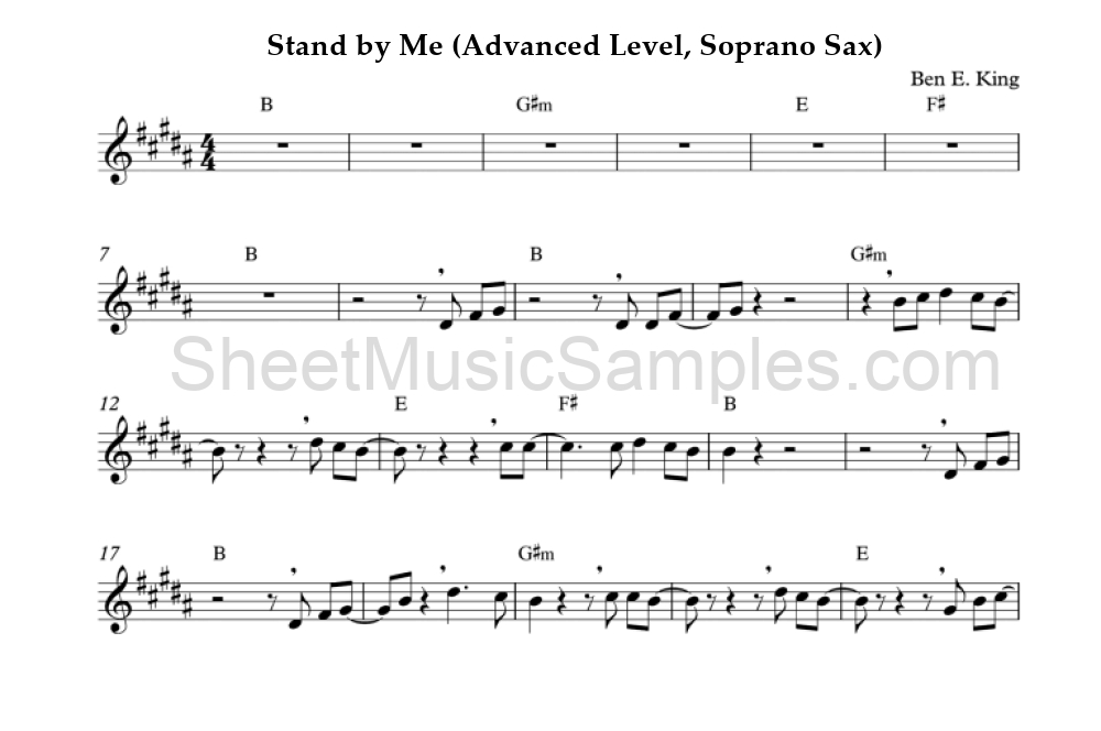 Stand by Me (Advanced Level, Soprano Sax)