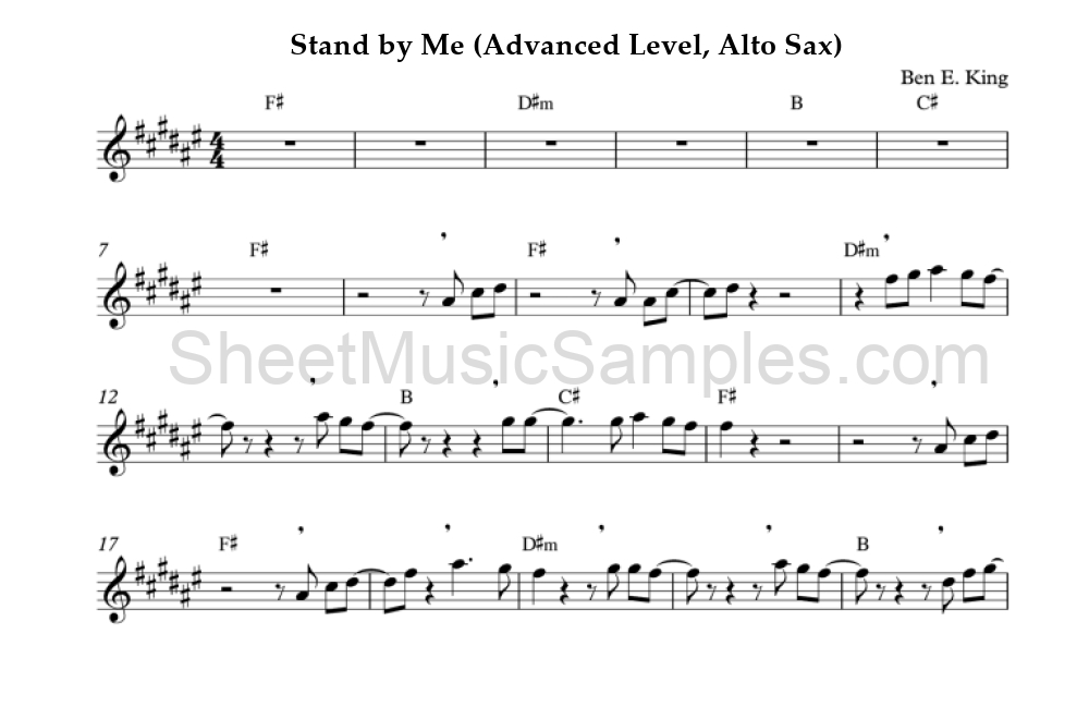 Stand by Me (Advanced Level, Alto Sax)