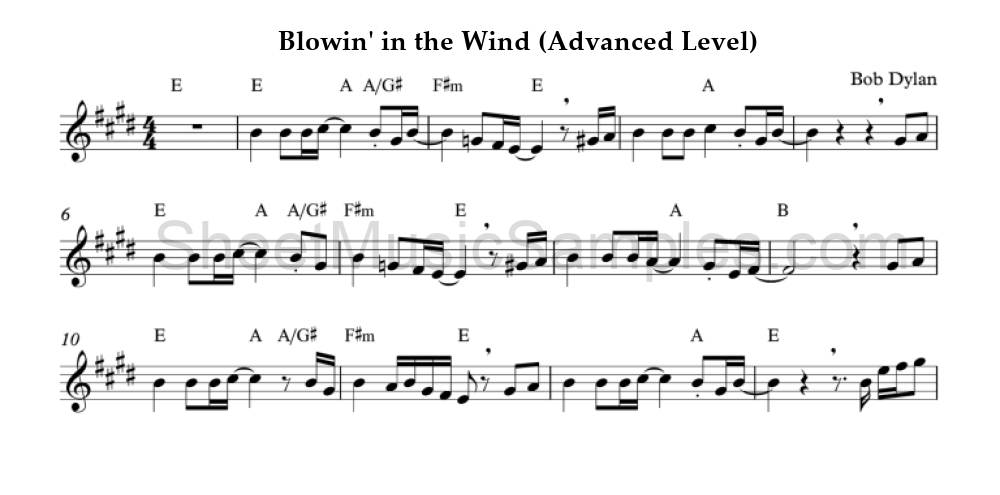 Blowin' in the Wind (Advanced Level)