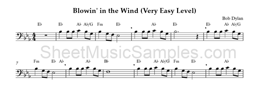 Blowin' in the Wind (Very Easy Level)