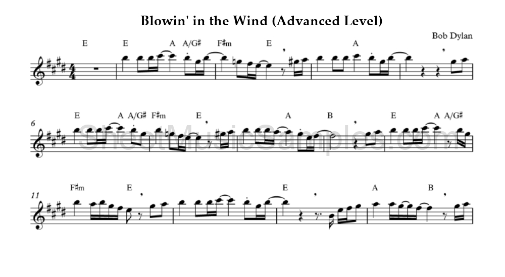 Blowin' in the Wind (Advanced Level)