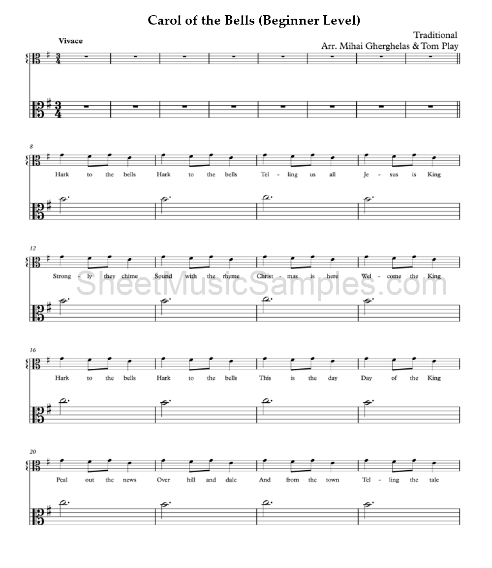 Carol of the Bells (Beginner Level)