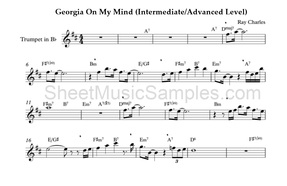 Georgia On My Mind (Intermediate/Advanced Level)