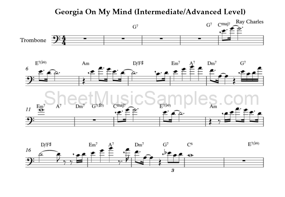 Georgia On My Mind (Intermediate/Advanced Level)