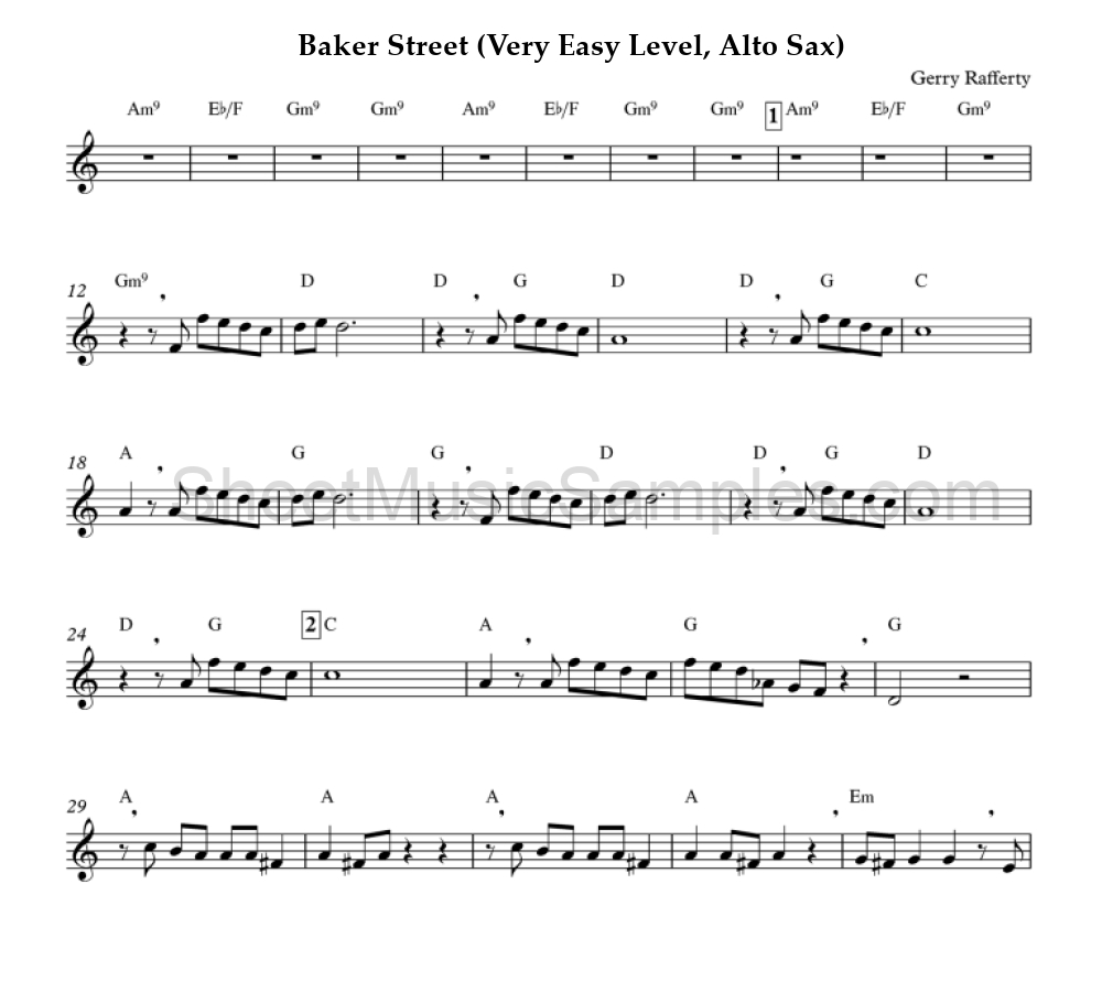 Baker Street (Very Easy Level, Alto Sax)