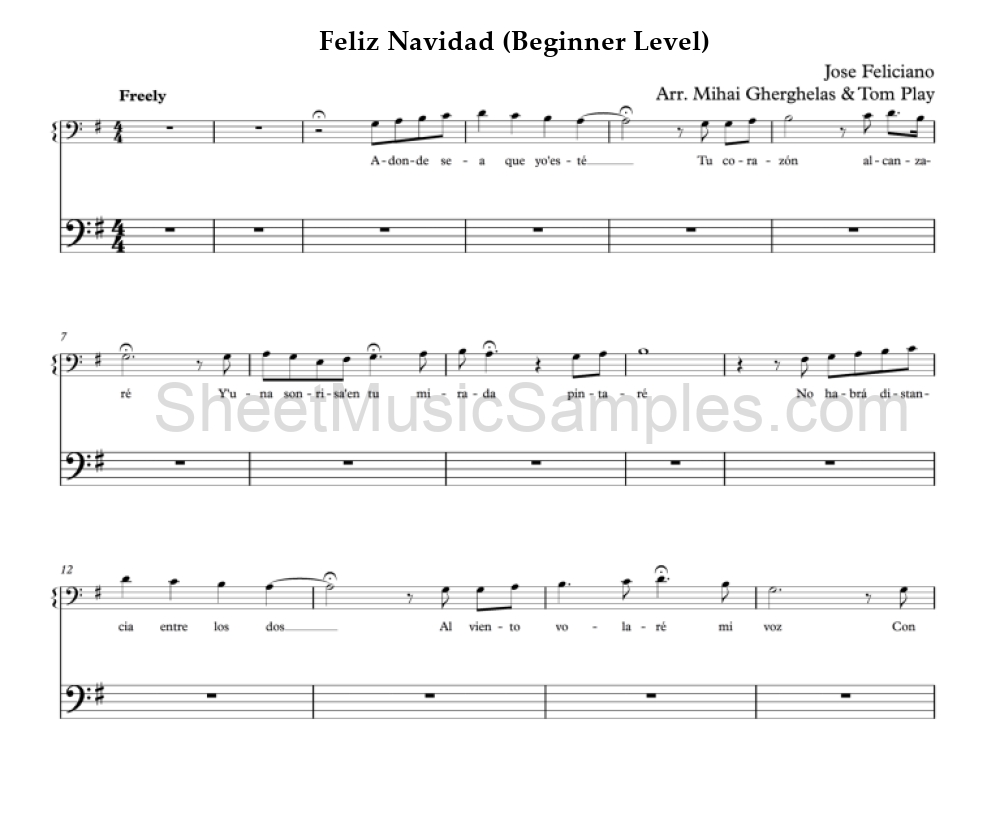 Feliz Navidad (Beginner Level)