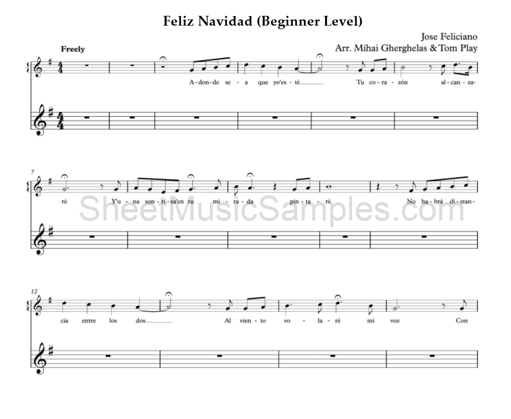 Feliz Navidad (Beginner Level)