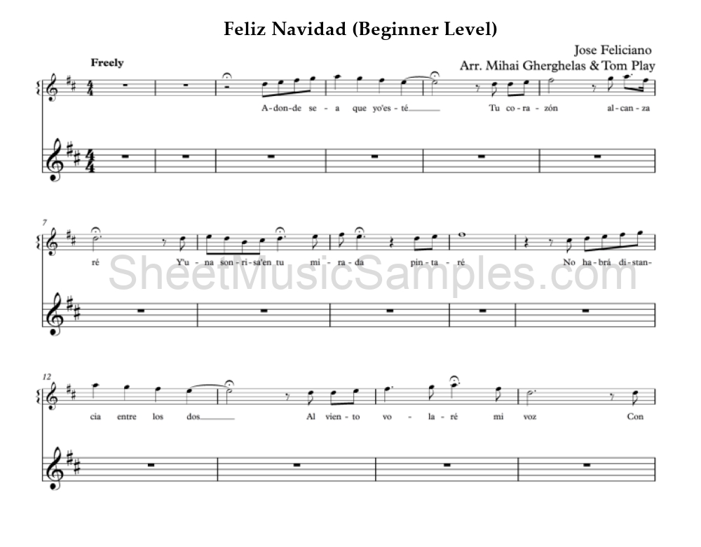 Feliz Navidad (Beginner Level)