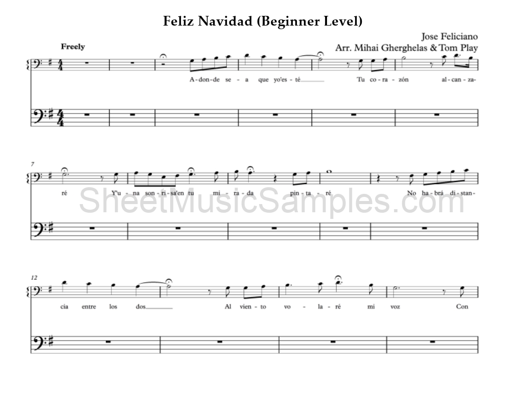 Feliz Navidad (Beginner Level)