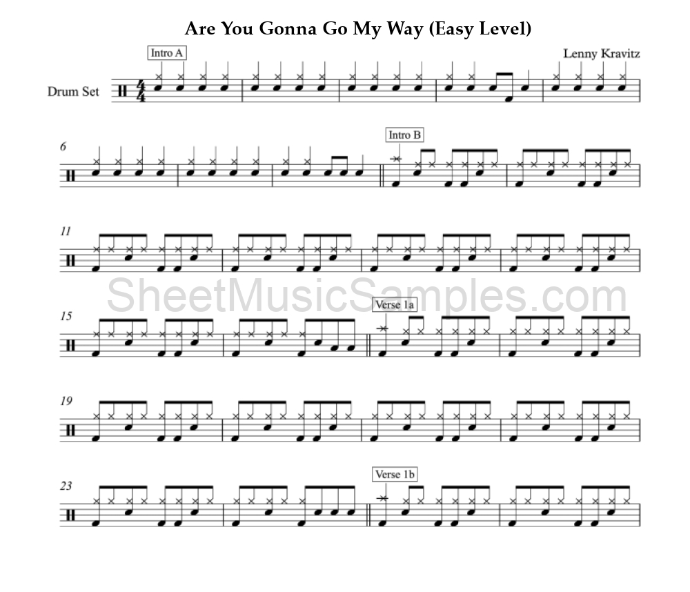 Are You Gonna Go My Way (Easy Level)