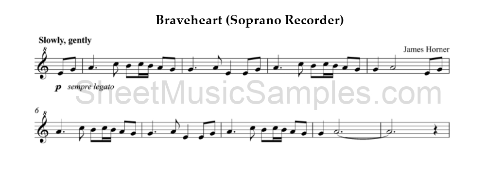 Braveheart (Soprano Recorder)