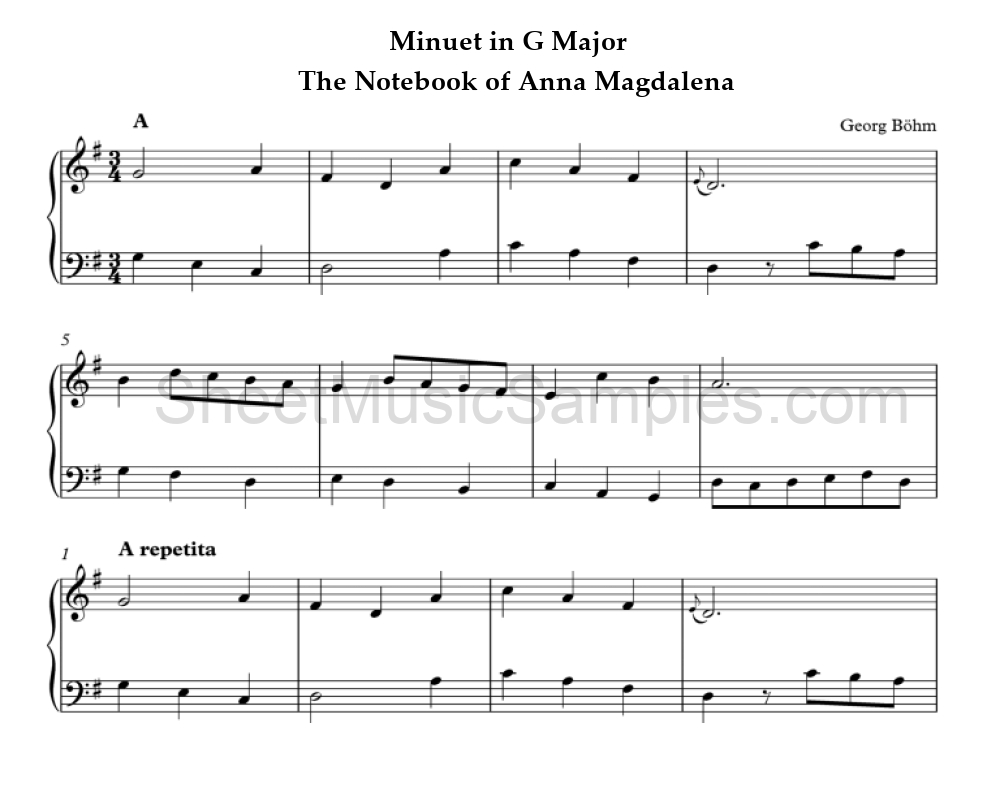 Minuet in G Major - The Notebook of Anna Magdalena