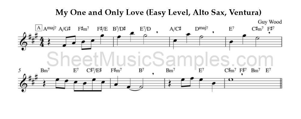 My One and Only Love (Easy Level, Alto Sax, Ventura)