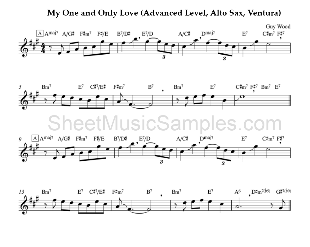 My One and Only Love (Advanced Level, Alto Sax, Ventura)