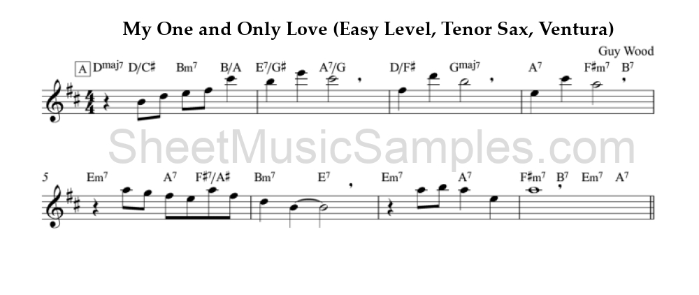 My One and Only Love (Easy Level, Tenor Sax, Ventura)