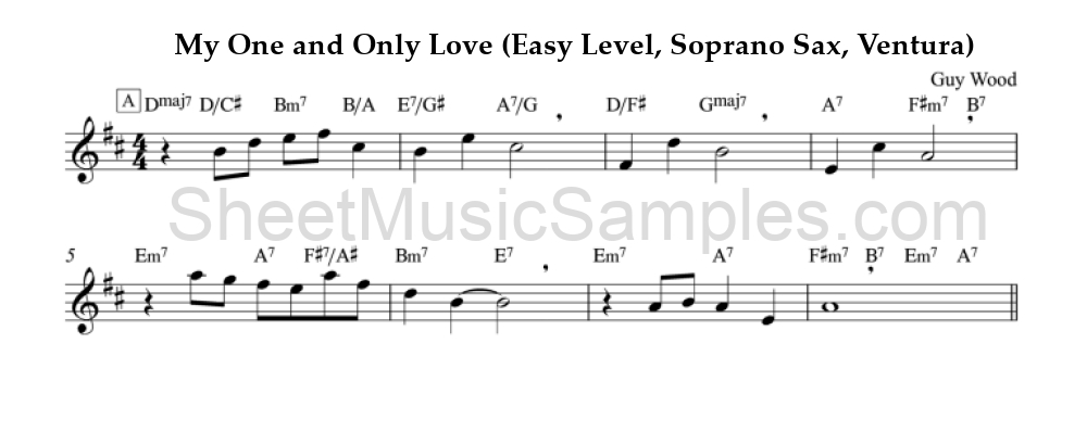 My One and Only Love (Easy Level, Soprano Sax, Ventura)