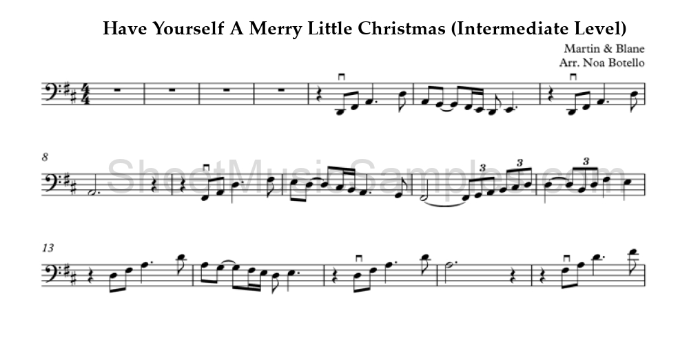 Have Yourself A Merry Little Christmas (Intermediate Level)