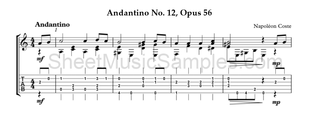 Andantino No. 12, Opus 56