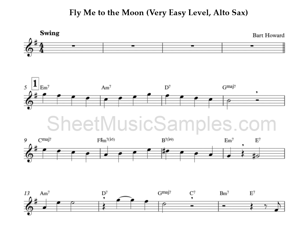 Fly Me to the Moon (Very Easy Level, Alto Sax)