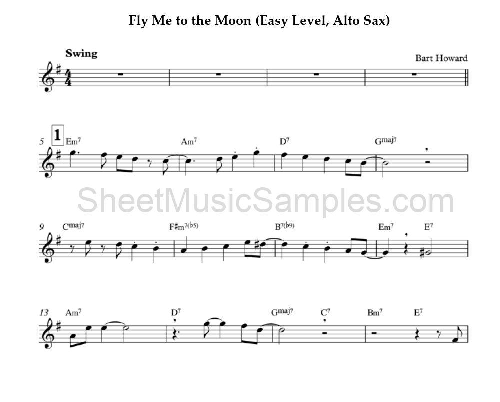 Fly Me to the Moon (Easy Level, Alto Sax)