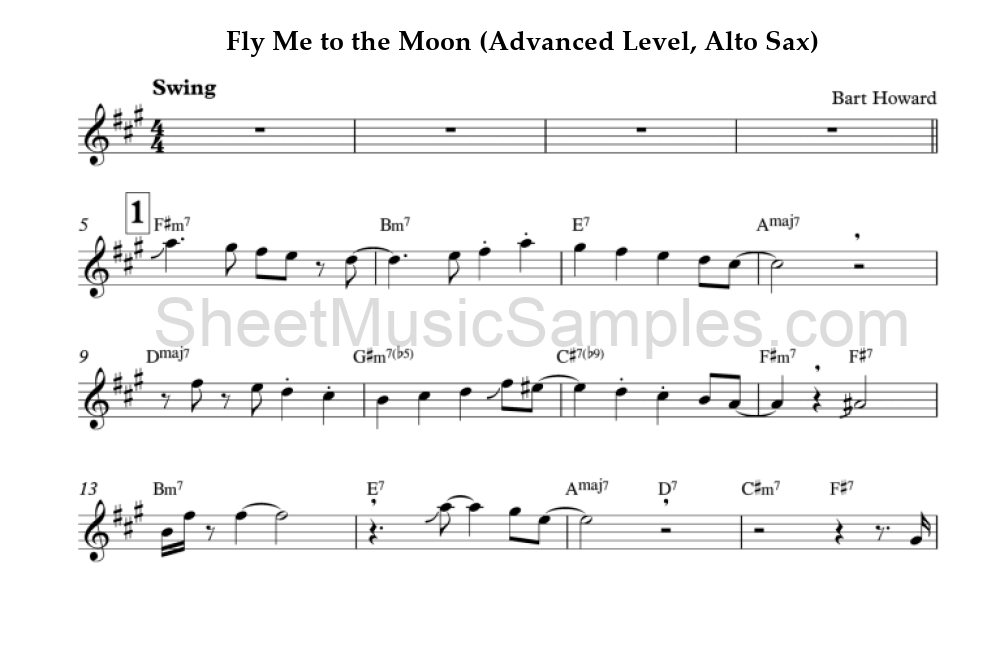 Fly Me to the Moon (Advanced Level, Alto Sax)