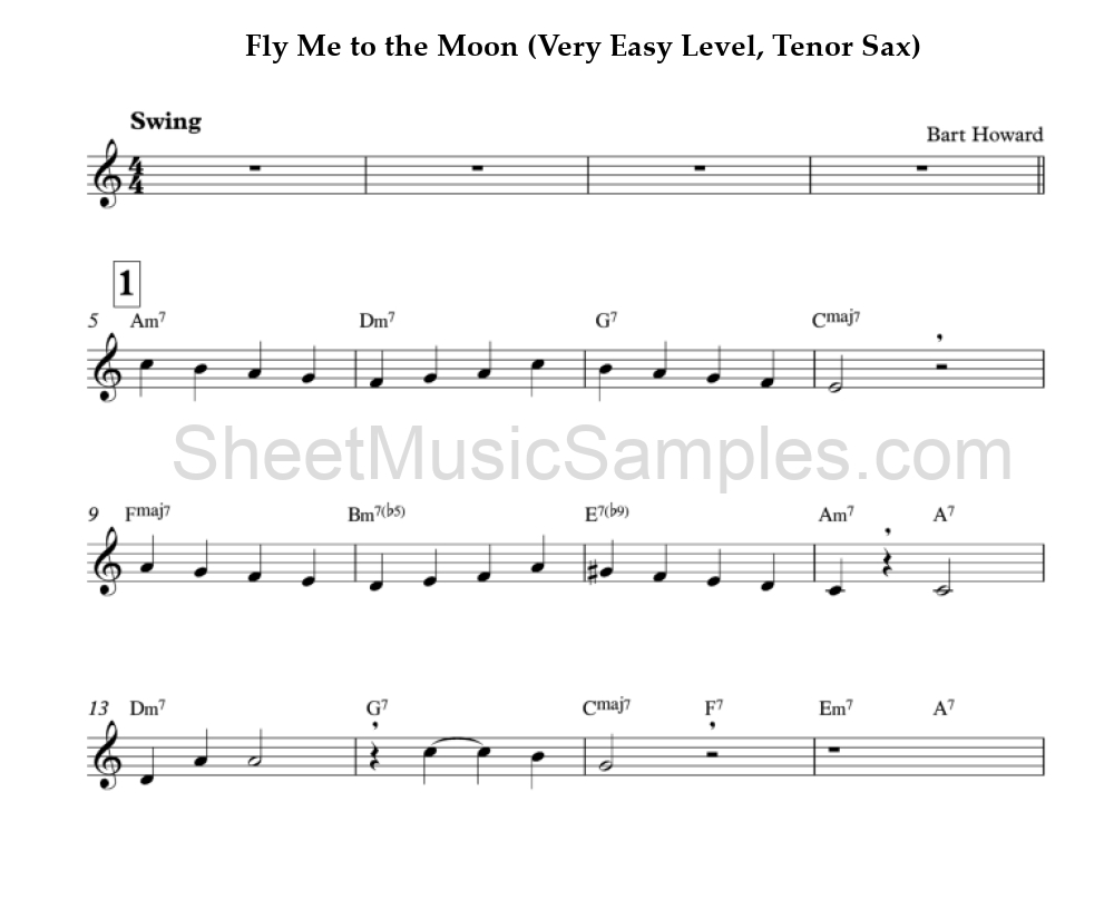 Fly Me to the Moon (Very Easy Level, Tenor Sax)