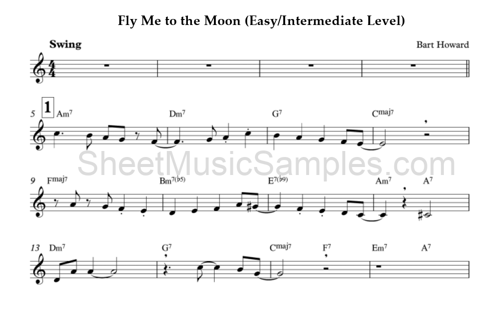 Fly Me to the Moon (Easy/Intermediate Level)