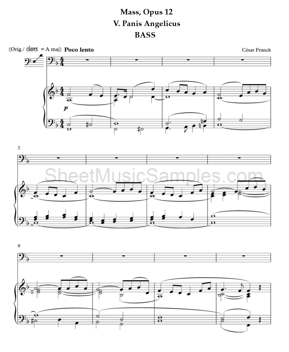 Mass, Opus 12 - V. Panis Angelicus - BASS