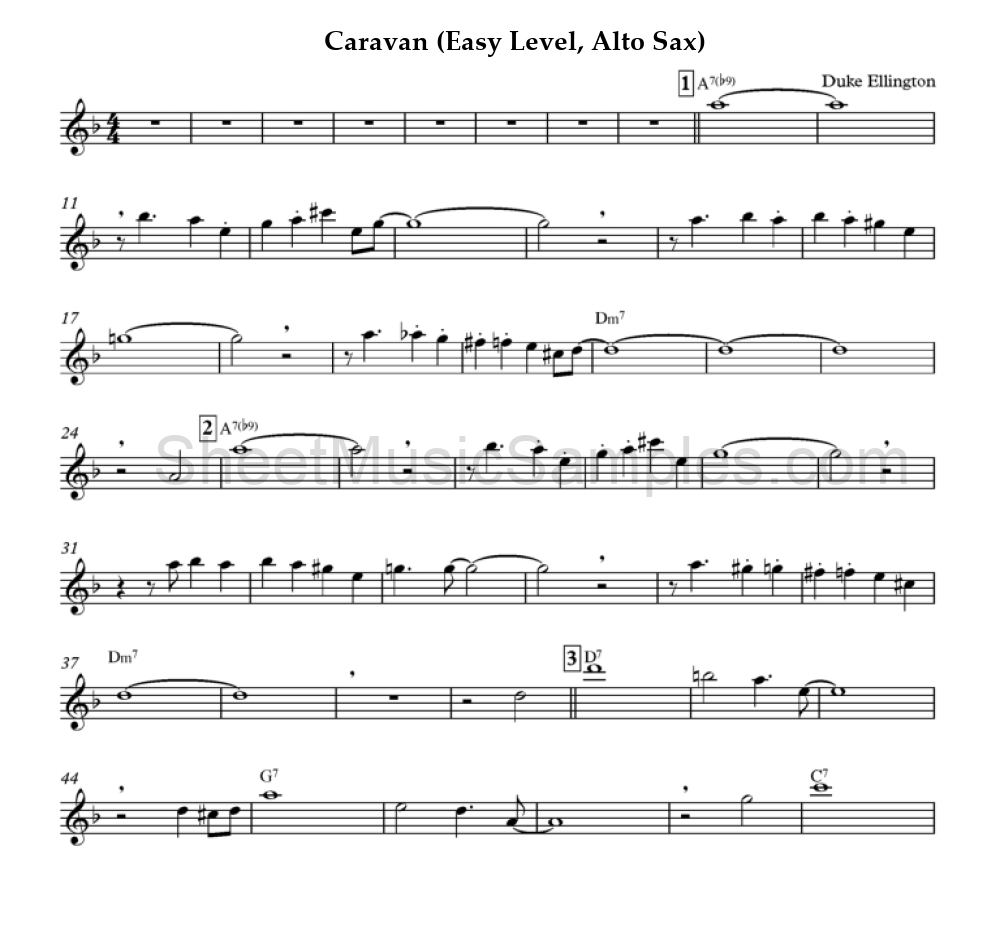 Caravan (Easy Level, Alto Sax)