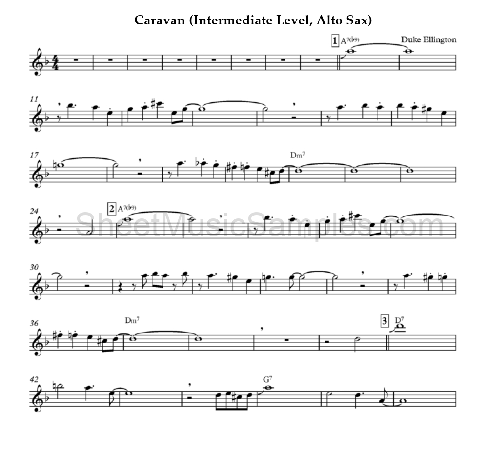 Caravan (Intermediate Level, Alto Sax)