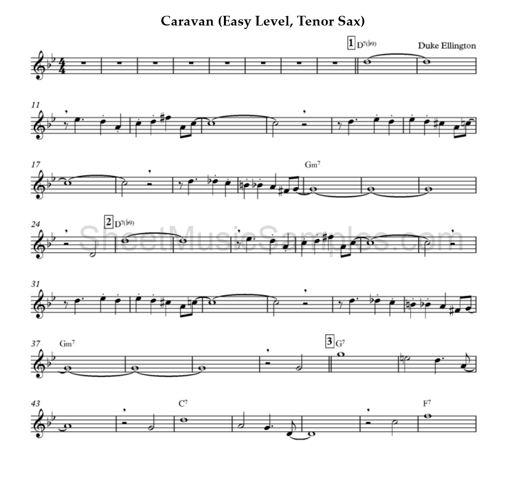 Caravan (Easy Level, Tenor Sax)