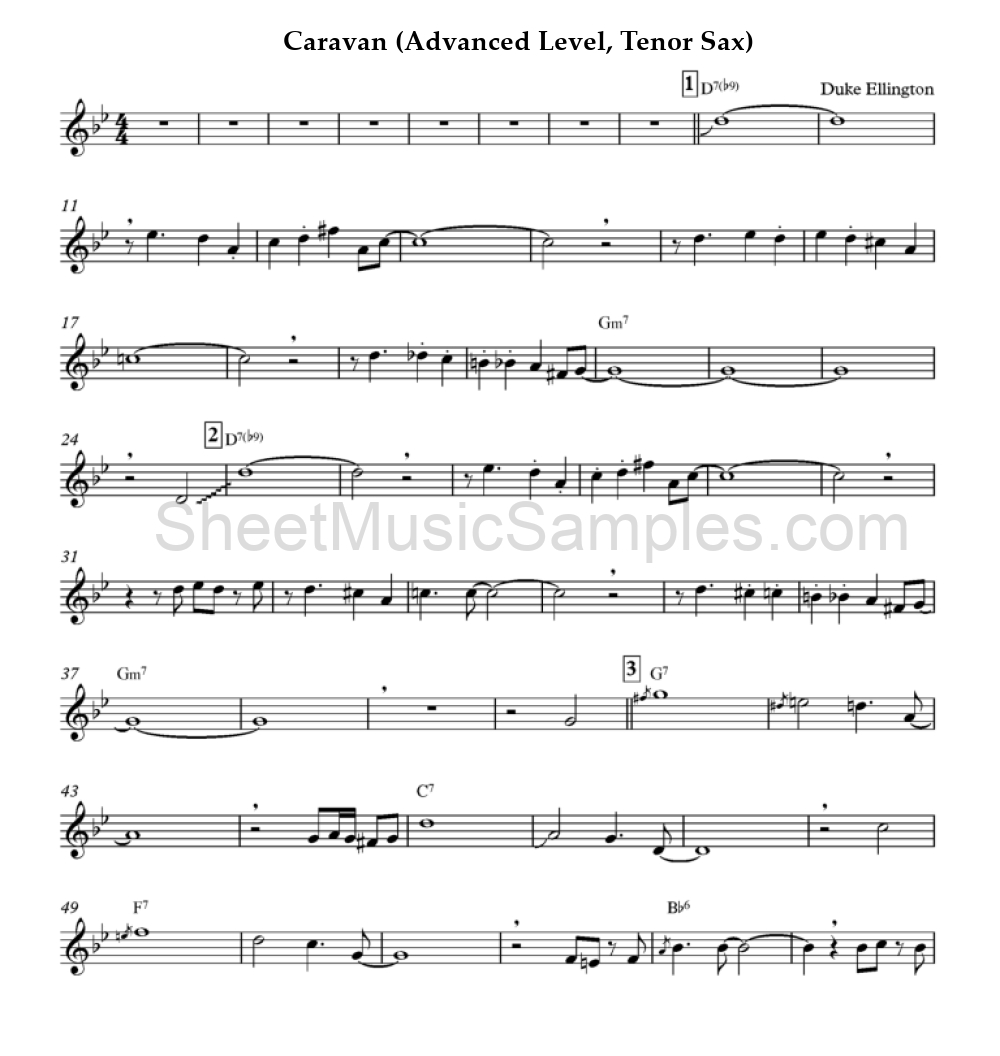 Caravan (Advanced Level, Tenor Sax)