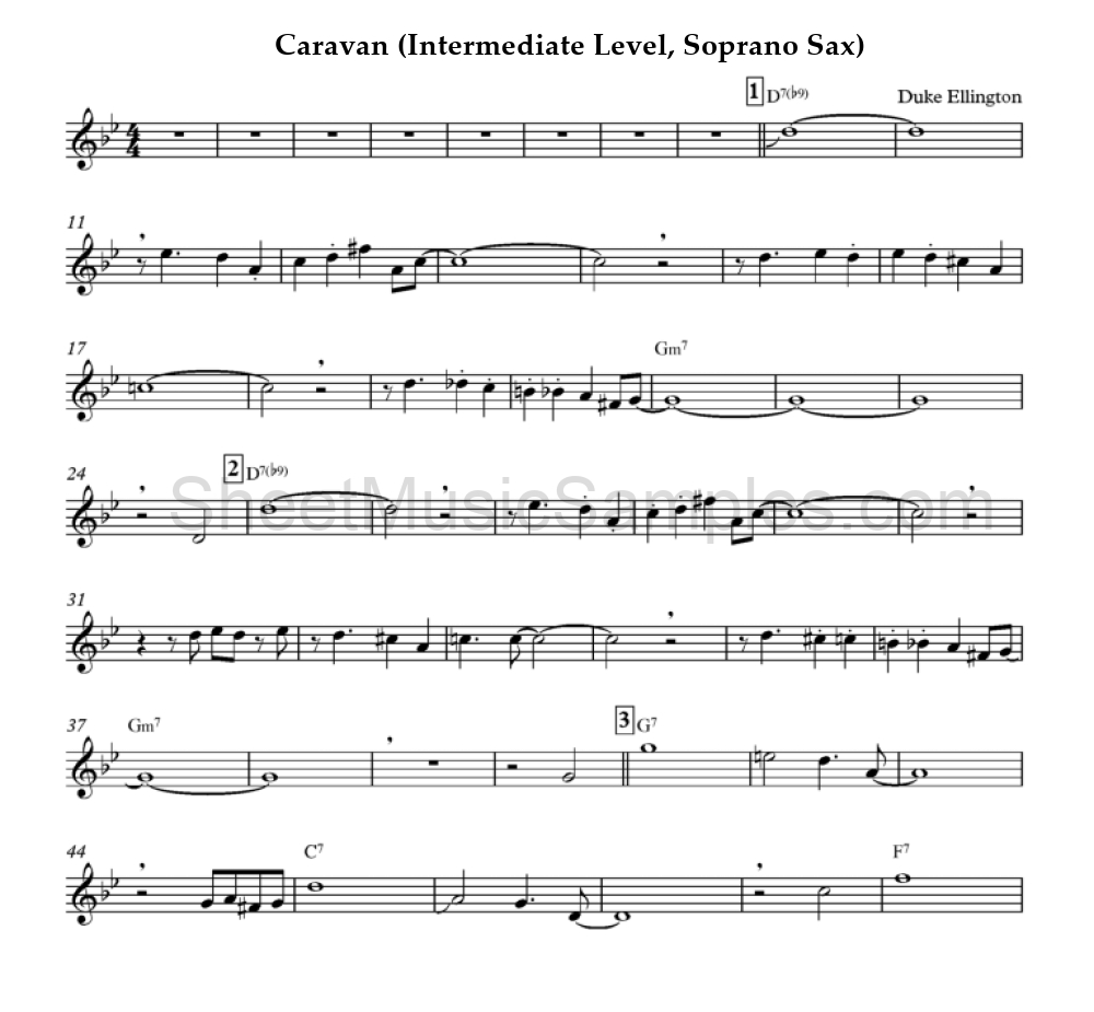 Caravan (Intermediate Level, Soprano Sax)