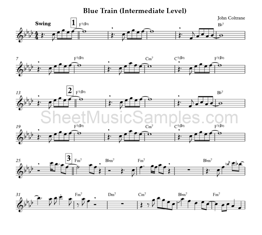 Blue Train (Intermediate Level)