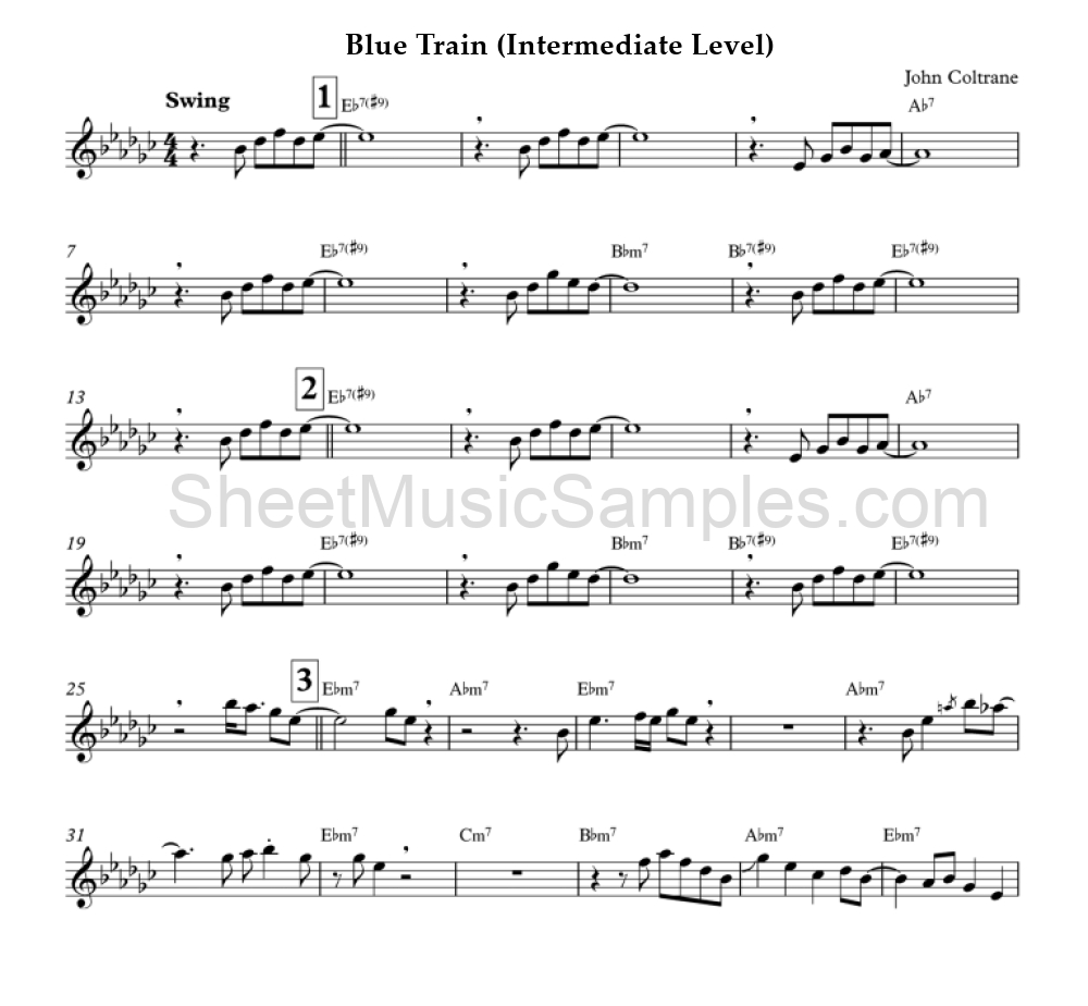 Blue Train (Intermediate Level)