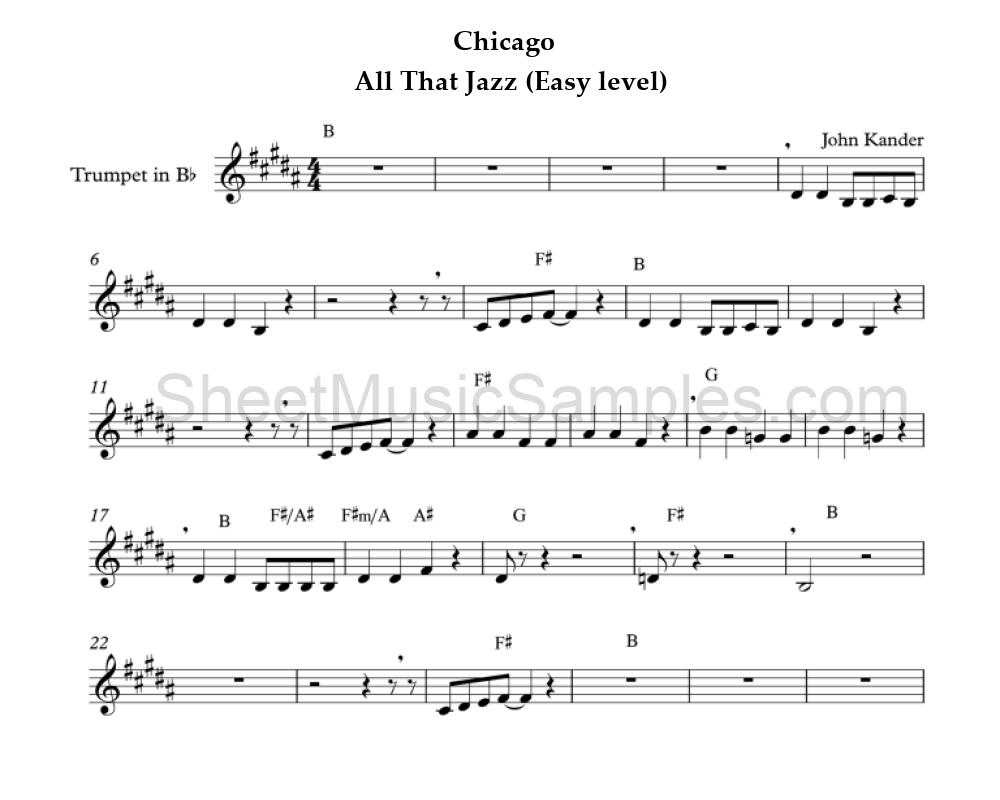 Chicago - All That Jazz (Easy level)